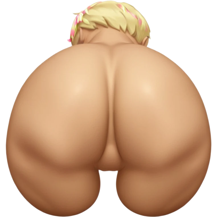 Blonde, white, Naked man, spreading butt cheeks, bent over, exposed ass hole, testicles, balls, looking back at camera emoji