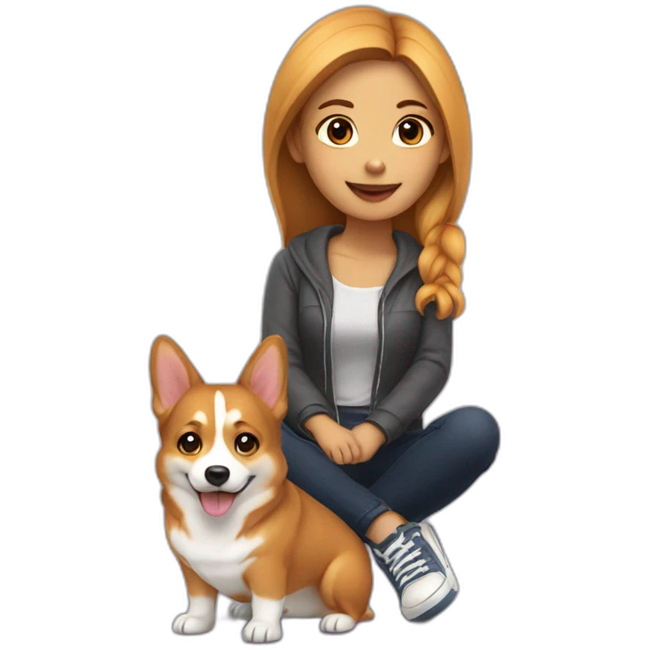 mobile girl mim with corgi emoji