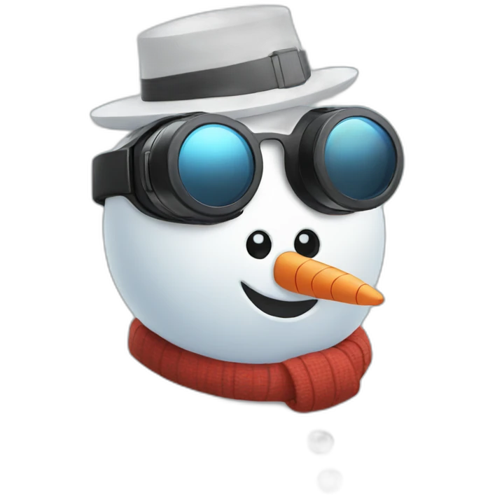 snowman wearing vr headset emoji