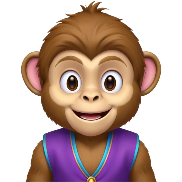 Monkey wearing a purple vest from Aladdin  emoji