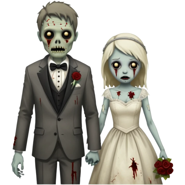 Zombie couple on wedding day emoji