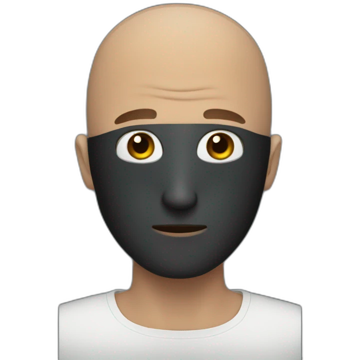 Bald man with dark mask emoji
