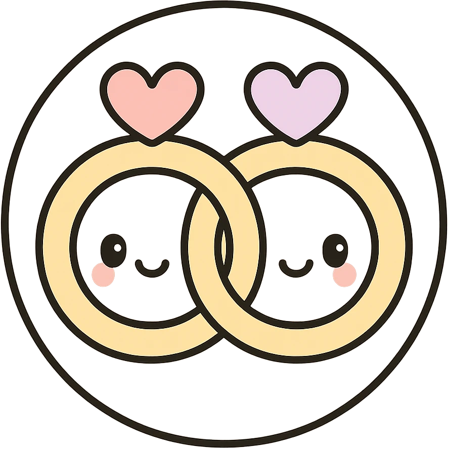 little alchemy style icon
subject: a vow
border: medium-black
shape: round, circular
background: white
style: full color fill with medium black outlining emoji
