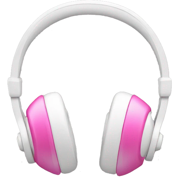 White headphones with pink bow emoji