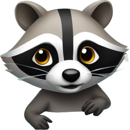 Raccoon swimming in pool emoji