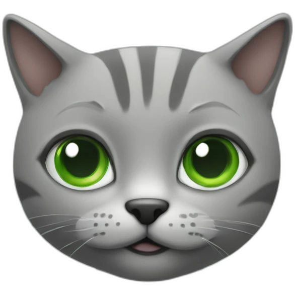 chat gris avec les yeux vert  emoji
