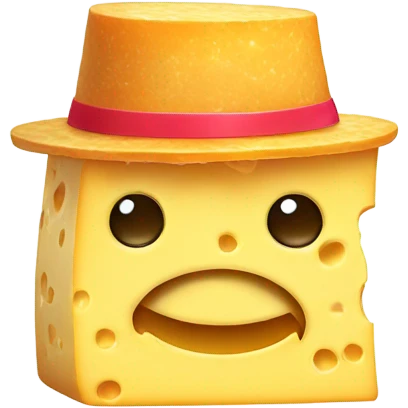 Cheese wearing a hat emoji