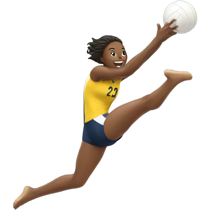 A volleyball player diving emoji