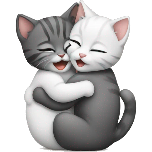 Kittens hugging  emoji