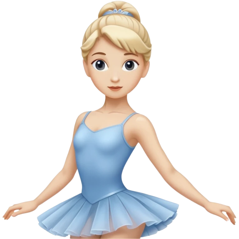 female ballet dancer, blond hair, classic ballet outfit in blue or white, no pink color emoji