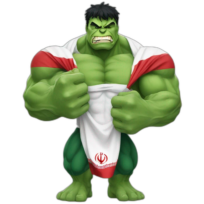Hulk with Iranian flag emoji