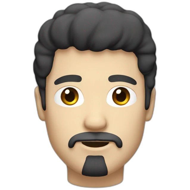 White guy with black mullet and goatee emoji