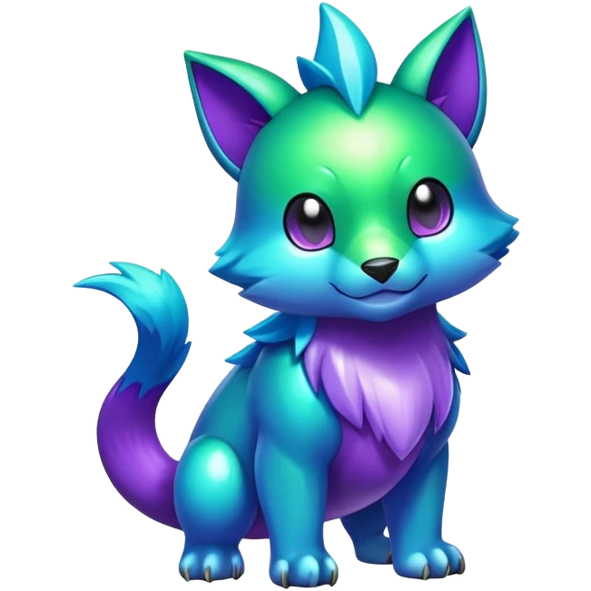 Shiny epic green blue and purple animal-fakemon emoji