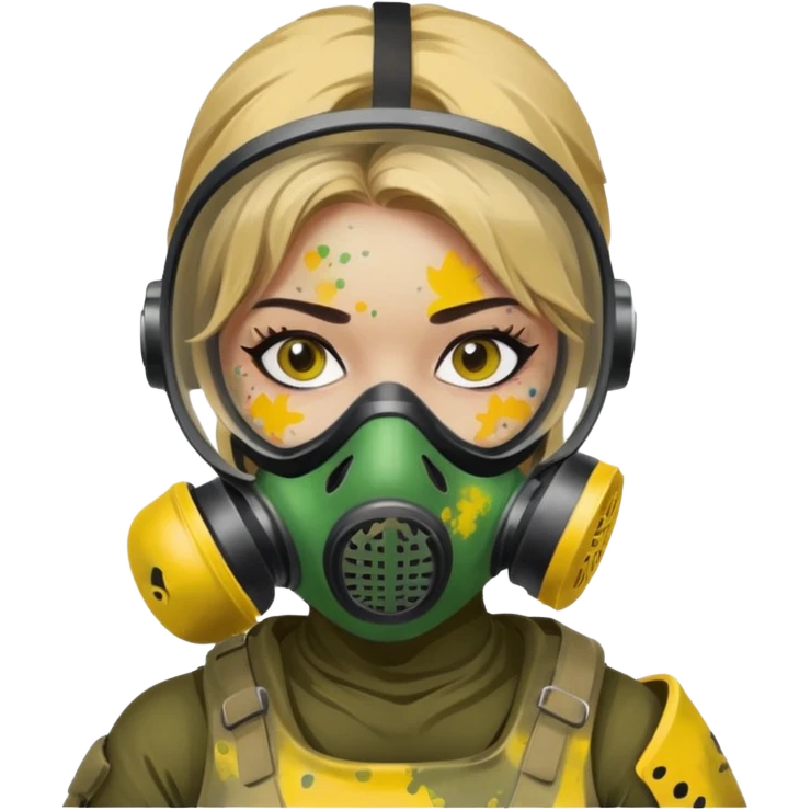 paintball player face girl emoji