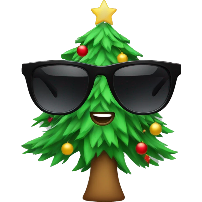 Christmas tree sunglasses emoji