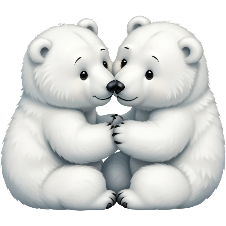 two polar bears kisses emoji