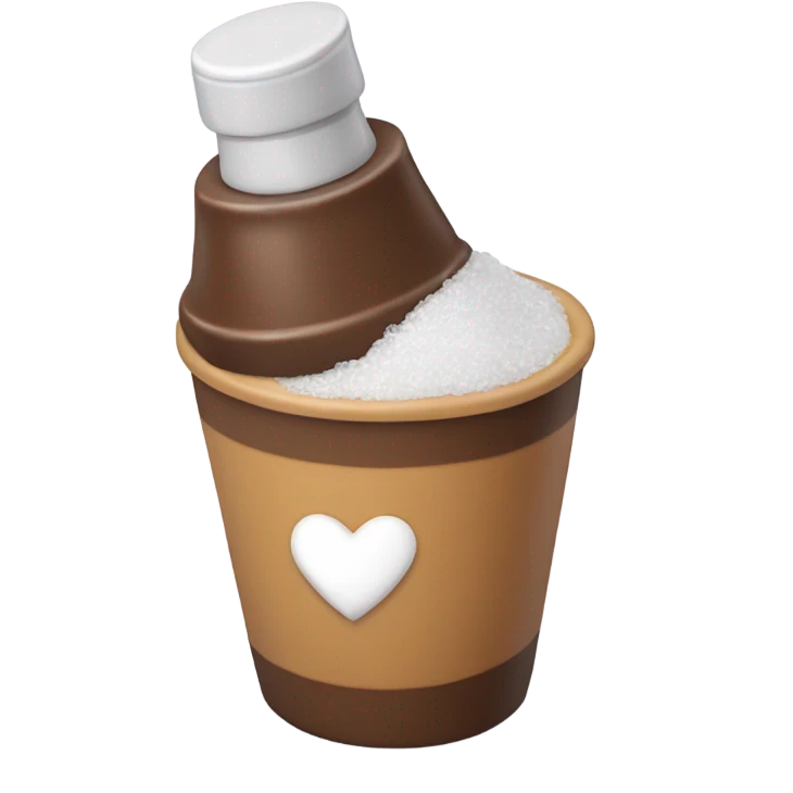 salting a heart over a cup of iced americano emoji