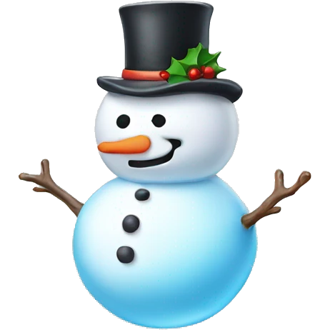 Cute snowman melting emoji