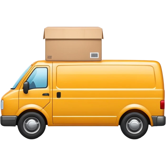apple style emoji of a delivery van with a package, alternate version, representing Lieferung (delivery) emoji