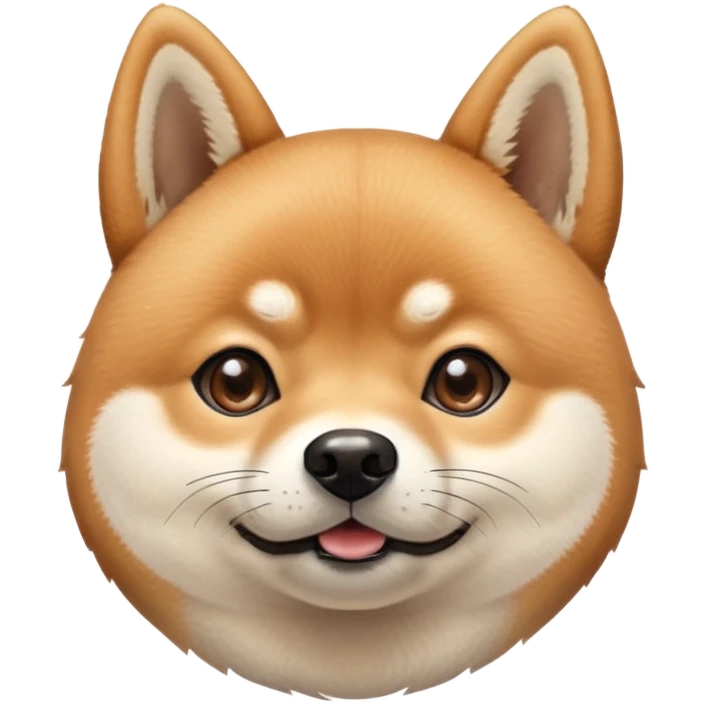 cute Shiba Inu dog with a playful, side-eye expression and a tilted head. The dog has light brown fur, big round eyes, and a soft smirk emoji
