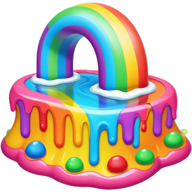 melting neon rainbow candy renaissance landscape emoji