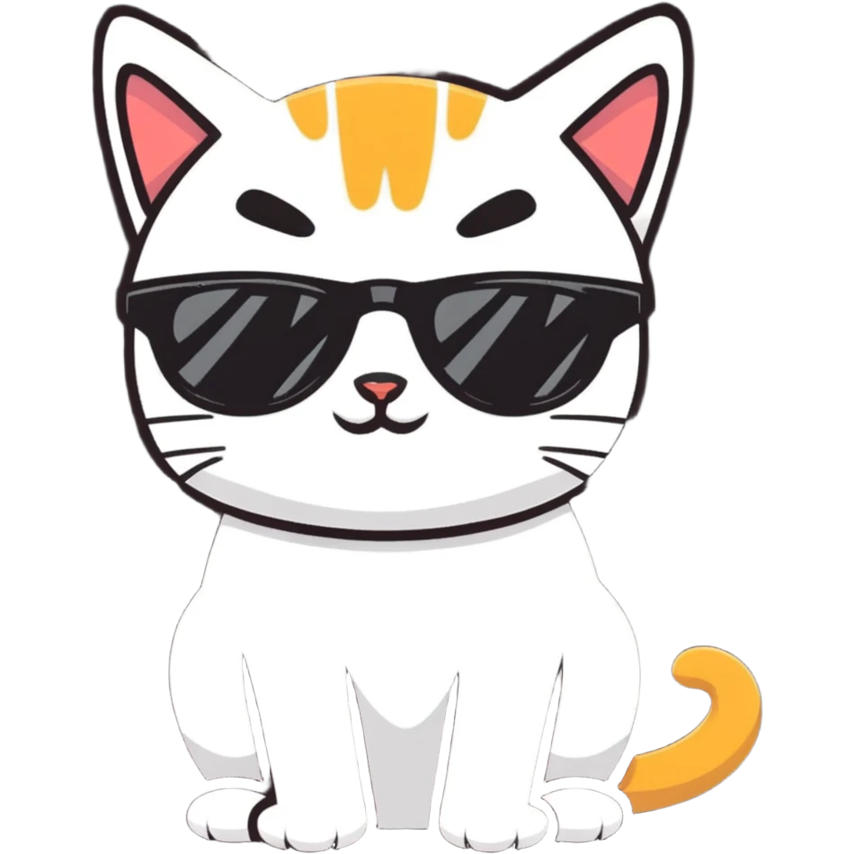 Cat with sunglasses emoji
