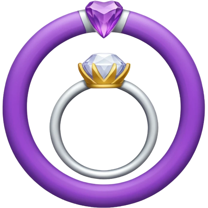 anel de casamento branco e roxo emoji