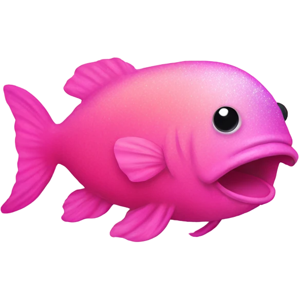 Pink ombre ugly blob fish with glitter  emoji