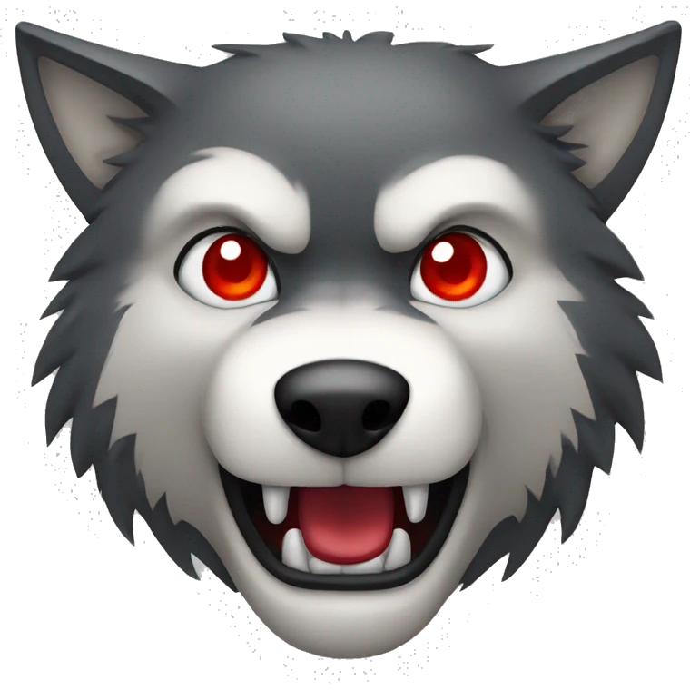 vicious wolf with red eyes emoji