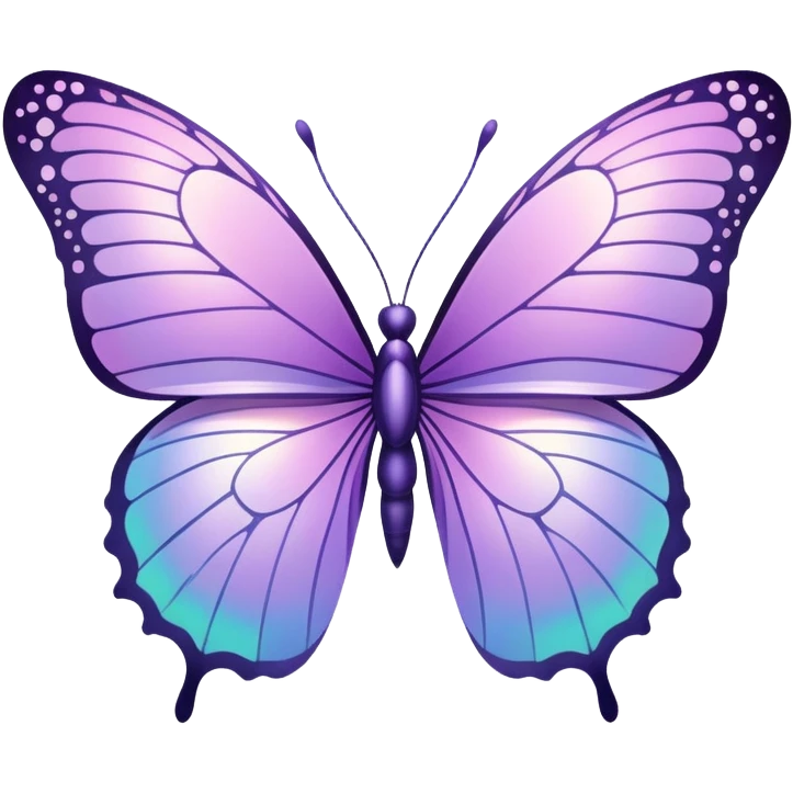 Sparkly Iridescent luminescent pale Pastel purple-gradient iridescent butterfly emoji