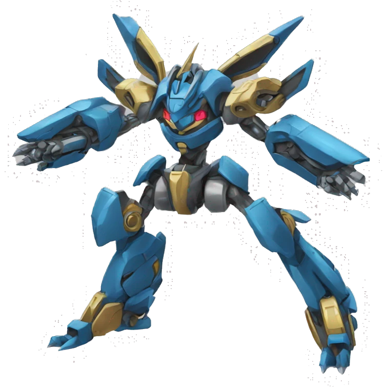 Futuristic mechanical medabot-lucario-mecha full body emoji