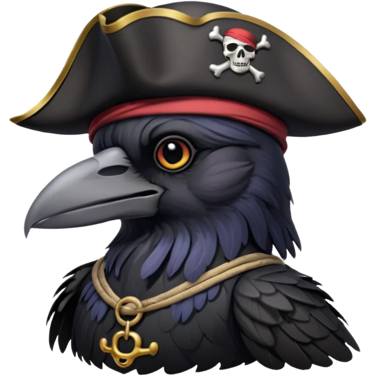 raven with a pirate hat 128x128 emoji