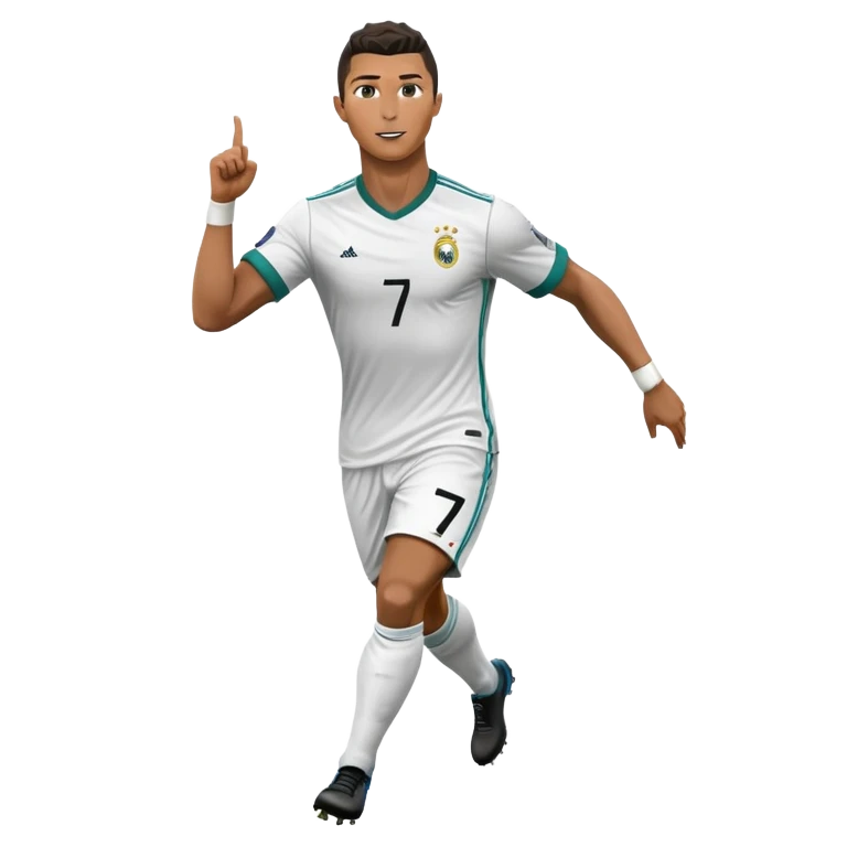soccer player CR7 Cristiano Ronaldo celebrating a goal emoji