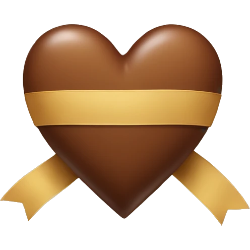 Brown heart with ribbon emoji