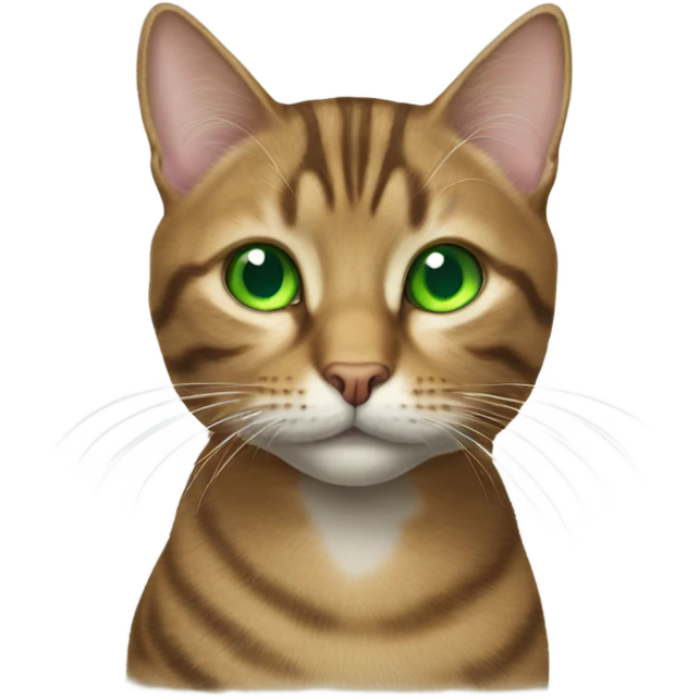 Realistic tabby cat with green eyes  emoji