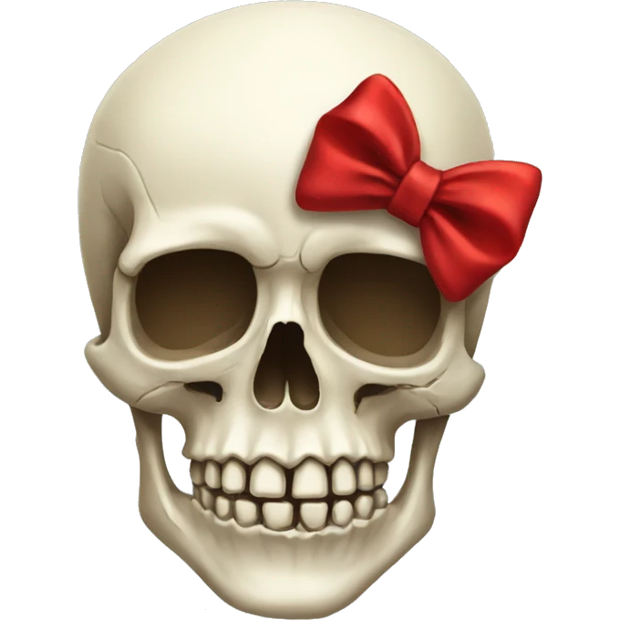 skull with a bow on it emoji