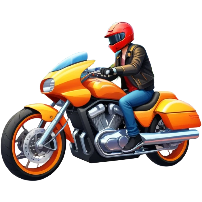 Custom tuned motorcycle and car, vibrant city background, bright colors, dynamic and detailed, modern style, urban atmosphere, high energy. emoji