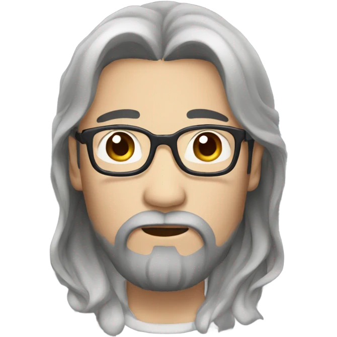 Asian long hair man with a beard emoji