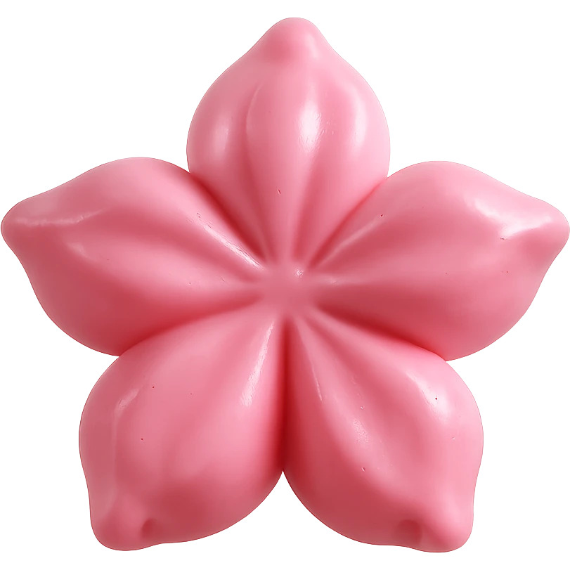 Keep the pink flower-shaped candy on a transparent background with no background visible. emoji