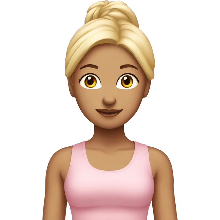 blonde yoga girl light pink clothes n emoji