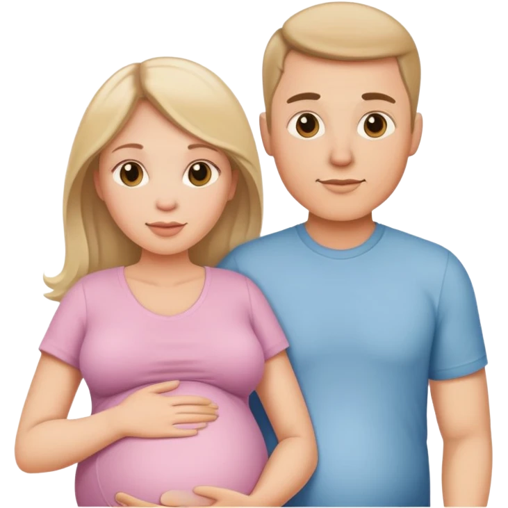 white pregnant woman and her husband emoji