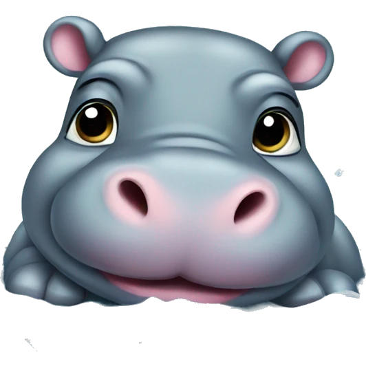 baby hippo in water emoji