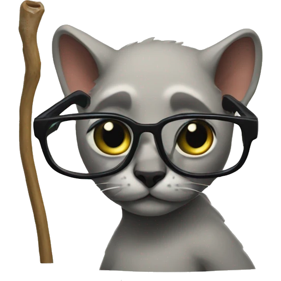 merkat with glasses and a stick  emoji