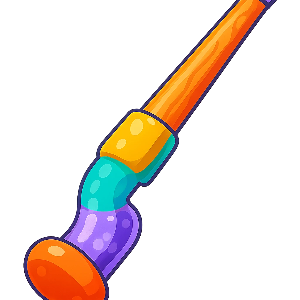 full-size pool stick in retro 90's toy style, natural wood colors, semi-transparent, soft plastic, soft and squishy texture, some cloudiness, a bit shiny, highly detailed, appealing emoji