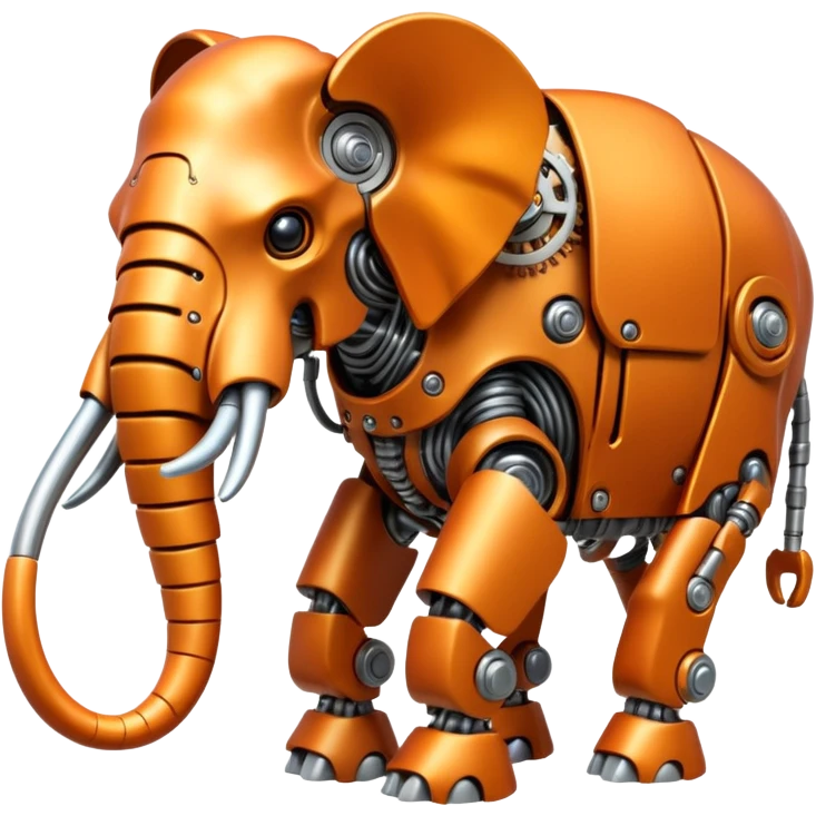 Little completely orange mammouth cyborg emoji