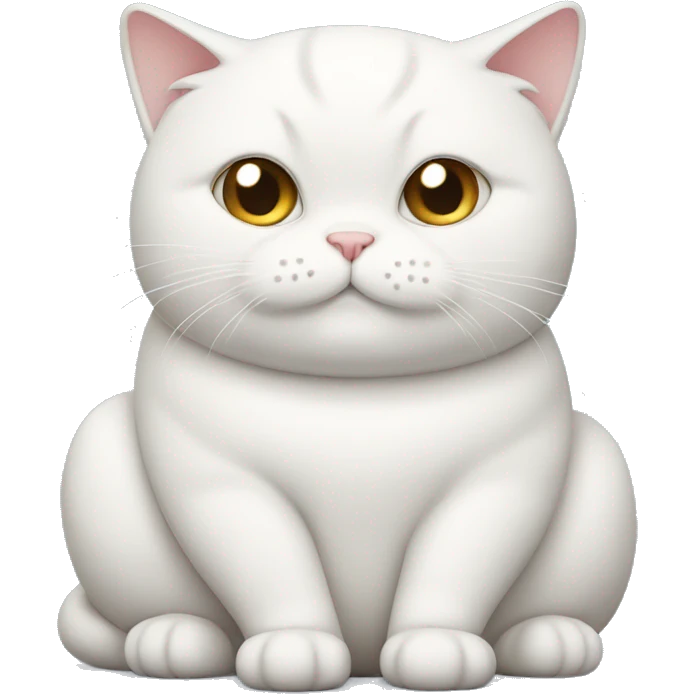chubby white cat with a belly emoji