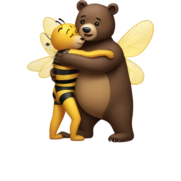 bear hugs one bee  emoji