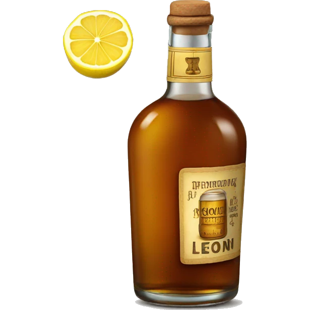 Bourbon, ginger, lemon bottle or label  emoji