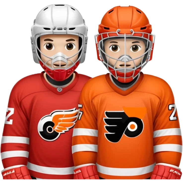 Red wings breakaway goalie versus Philadelphia flyers goalie emoji