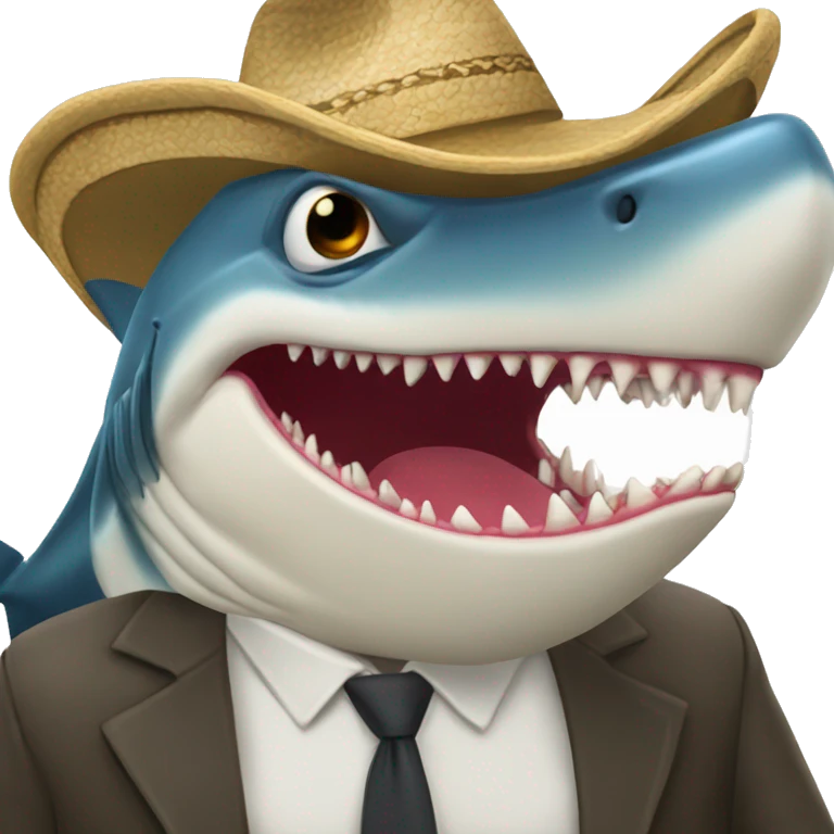 Tiburón con sombrero de copa  emoji